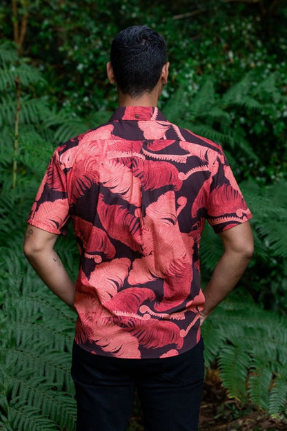 Ama'u Fern Kīlauea Red Aloha Shirt