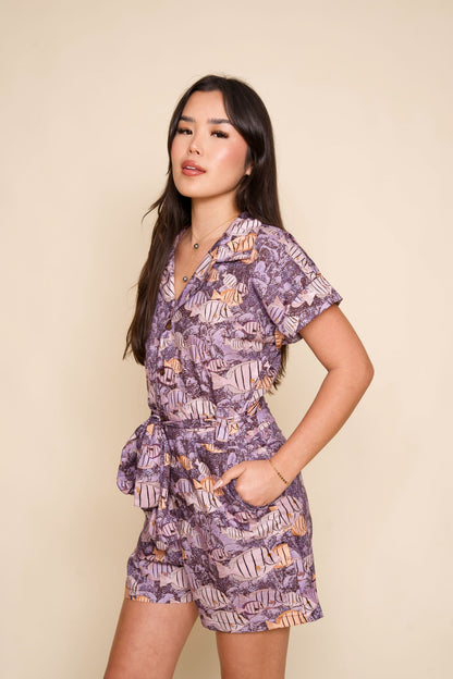 Purple Manini Sunset Short Romper