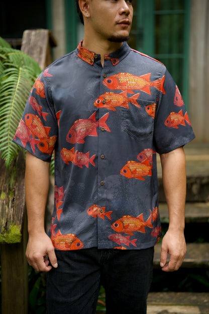 Menpachi ʻŪʻū Aloha Shirt (Iron Free)