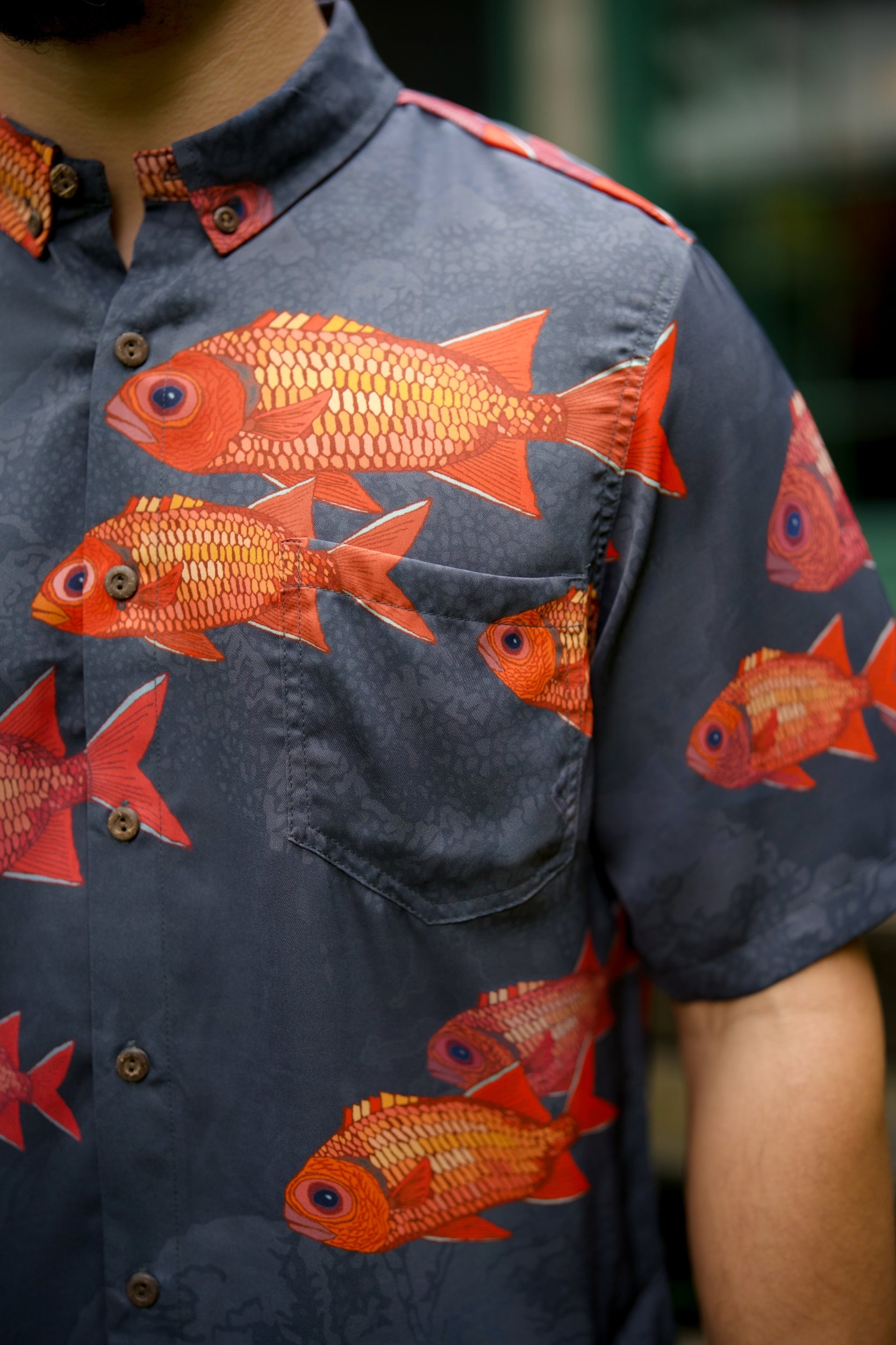 Mens Iron Free Aloha Shirt - ʻŪʻū Menpachi — David Shepard – David