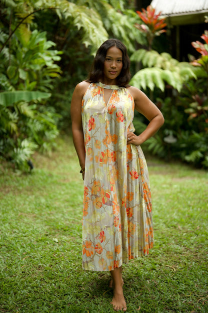 Watch For Sharks Keyhole Accordion Dress