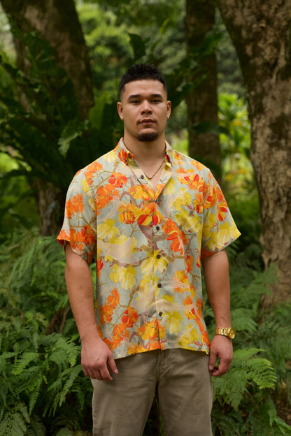 Watch For Sharks Aqua Aloha Shirt (Iron Free)