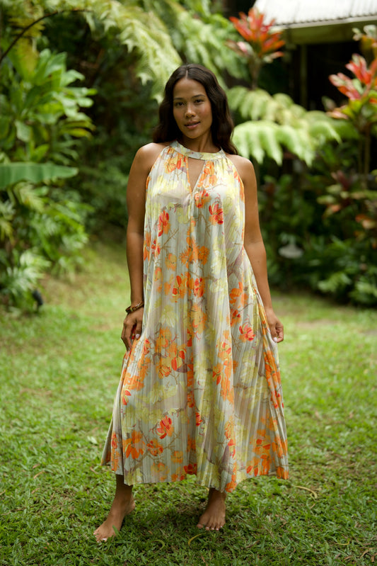 Watch For Sharks Keyhole Accordion Dress