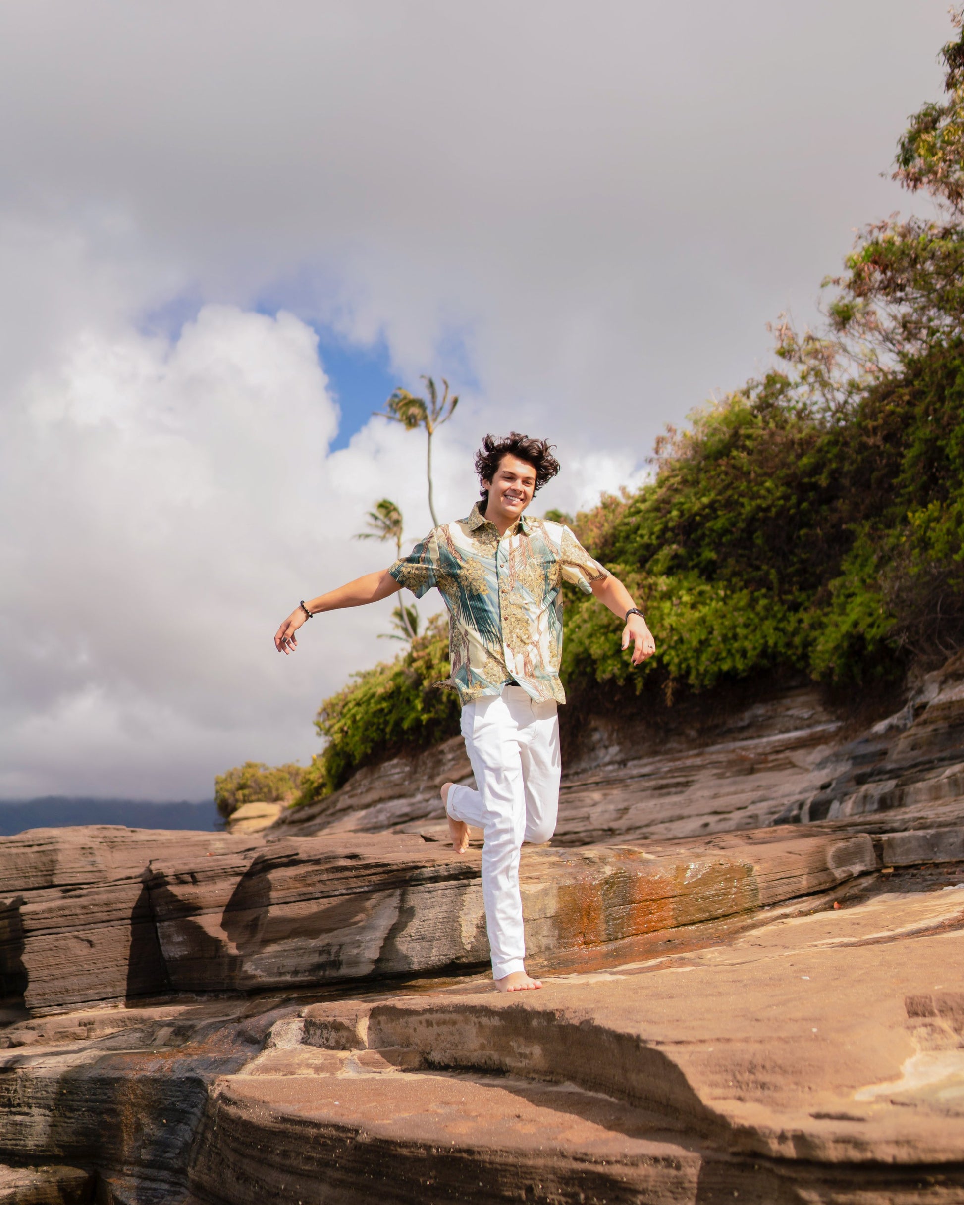 Dark Blue Aloha Shirt – Hō‘awa & The ‘Alalā – David Shepard L