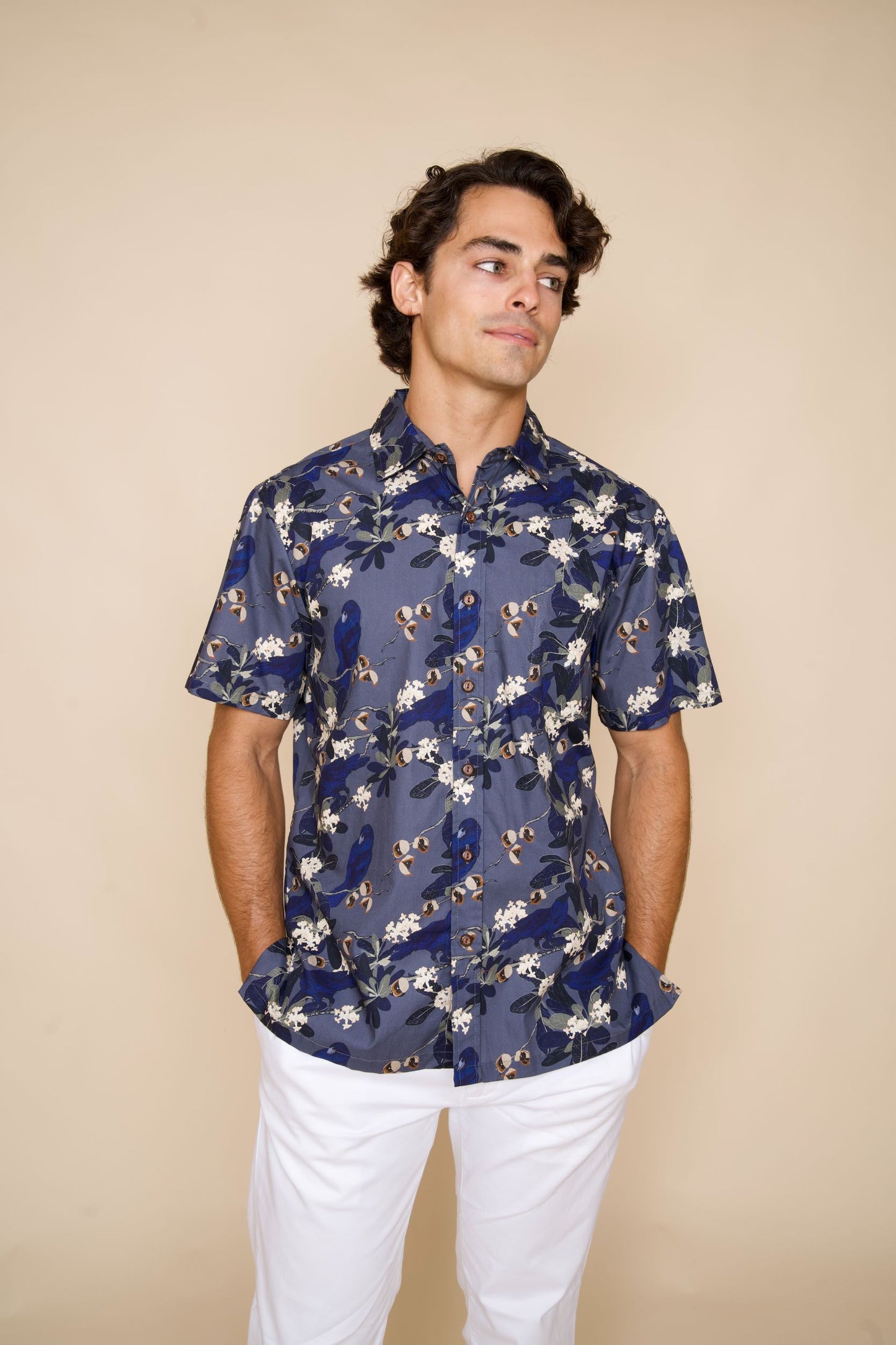 Hō‘awa & The ‘Alalā Dark Blue Aloha Shirt