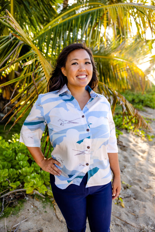 SOARING KOA‘E KEA Women's Half-sleeve Aloha Shirt