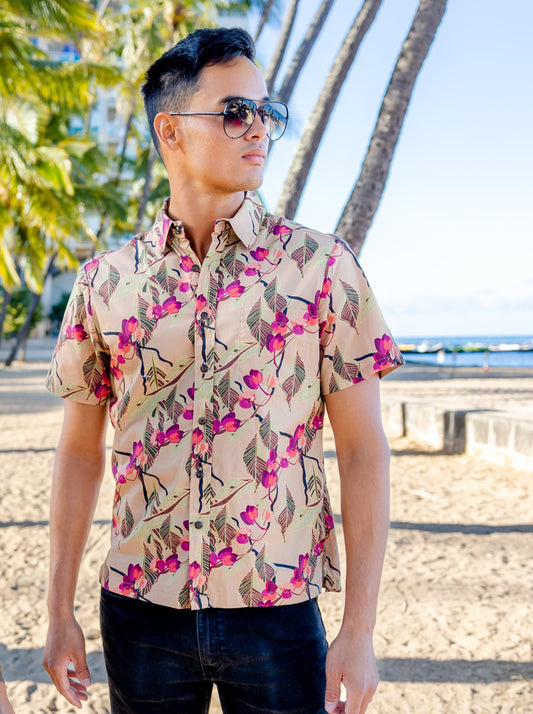 ‘A‘ali‘i Beige Aloha Shirt