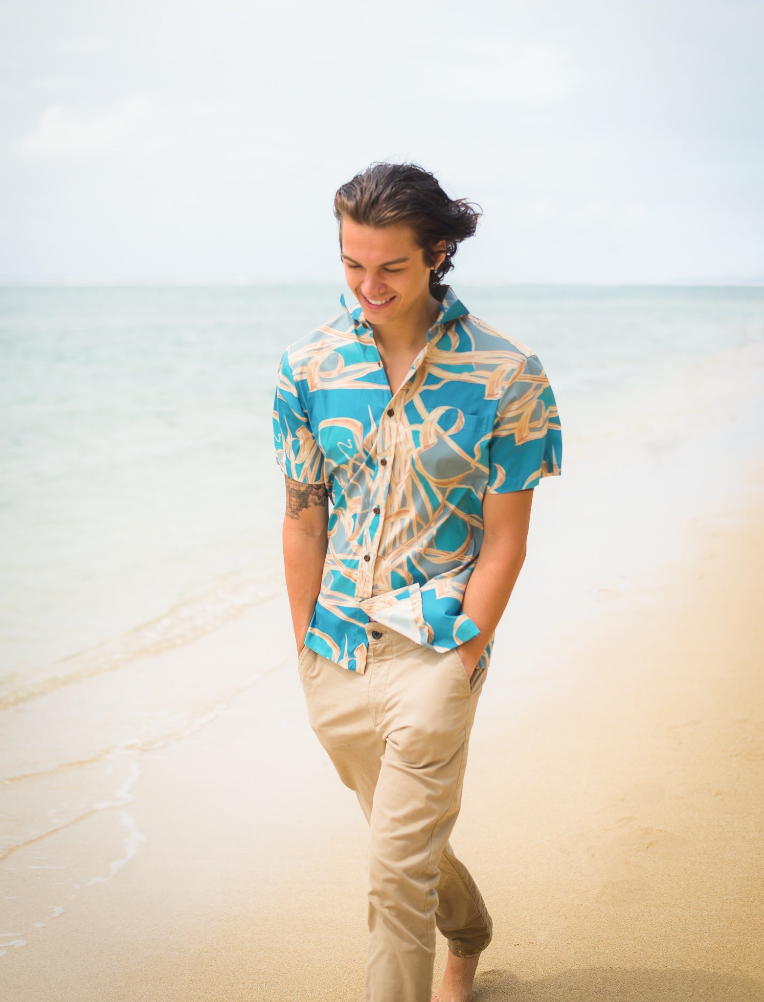 Mens pullover cheap hawaiian shirts